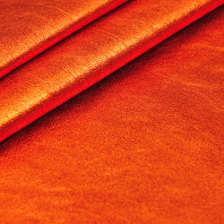 Cuir orange sanguine métallisé