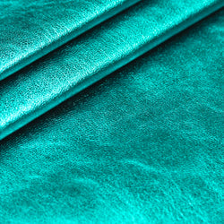 Cuir turquoise métallisé