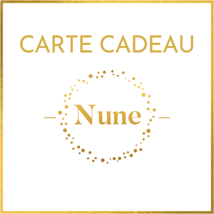 Cartes-Cadeau Nune de différents montants, valable sur la boutique en ligne www.Nune.fr