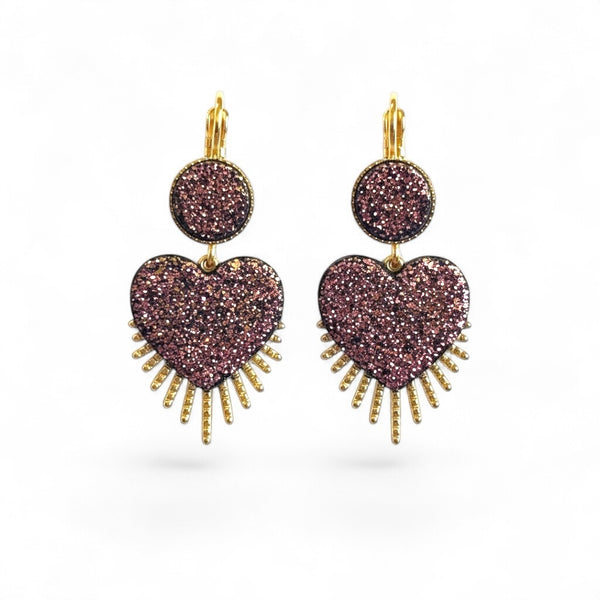 Boucles cuir pailleté Vénus