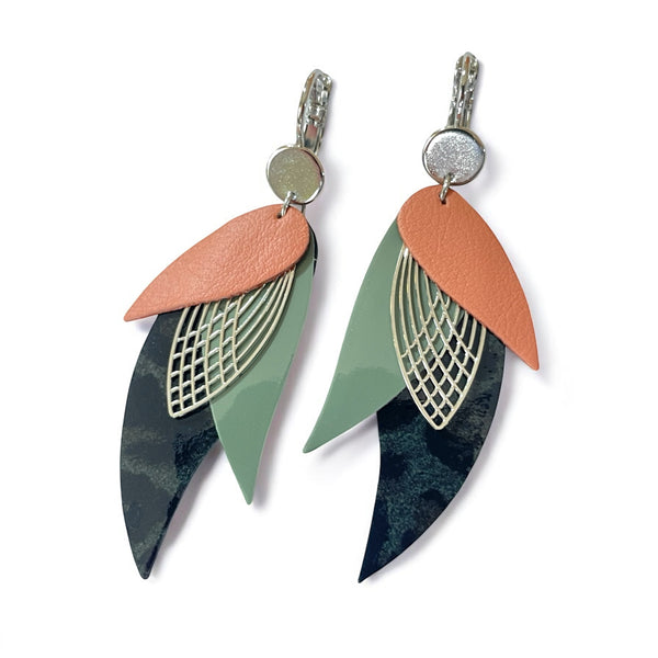 Boucles cuir Ara argenté