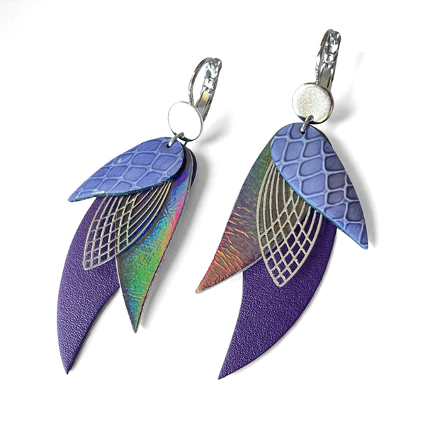 Boucles cuir Ara argenté